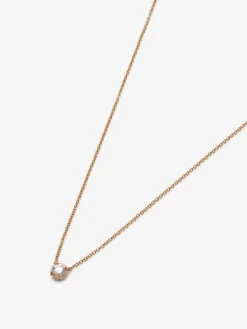Colgante de oro rosa de 18K con diamante en talla brillante de 0,15 cts