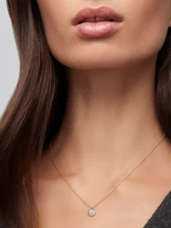 Colgante de oro rosa de 18K con 8 zafiros multicolor en talla brillante con un total de 0,41 cts