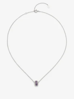 Colgante de plata 925 con pavé de amatistas rosas en talla brillante