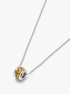 Colgante de plata 925 con pavé de cuarzos citrinos en talla brillante