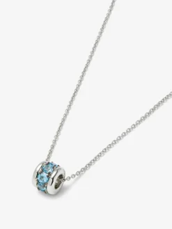 Colgante de plata 925 con pavé de topacios azul swiss en talla brillante