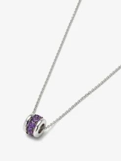 Colgante de plata 925 con pavé de amatistas rosas en talla brillante