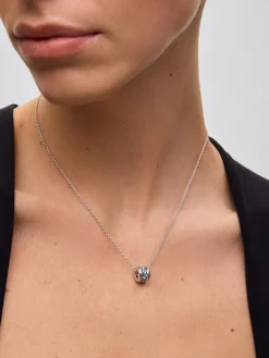 Colgante de plata 925 con pavé de topacios azul swiss en talla brillante
