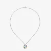 Colgante de plata 925 con topacios, amatistas, cuarzos y peridotos en talla brillante