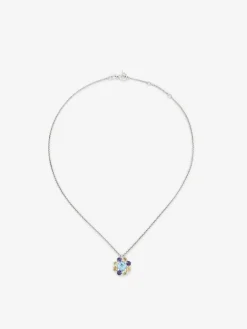 Colgante de plata 925 con topacios, amatistas, cuarzos y peridotos en talla brillante