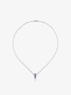 Colgante de plata 925 con zafiros azules en talla brillante de 0,68 cts