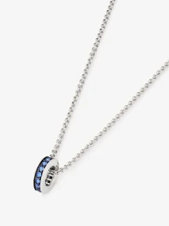 Colgante de plata 925 con zafiros azules en talla brillante de 0,68 cts