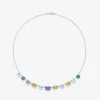 Colgante grande de plata 925 con gemas multicolor