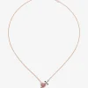 Colgante oro rosa y oro blanco de 18kt con diamantes y zafiros