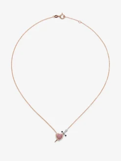 Colgante oro rosa y oro blanco de 18kt con diamantes y zafiros