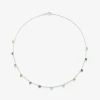 Colgante peque&ntilde;o de plata 925 con gemas multicolor