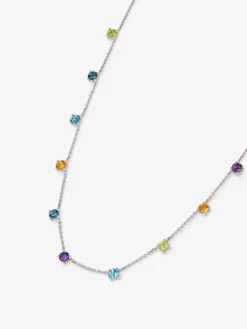 Colgante peque&ntilde;o de plata 925 con gemas multicolor