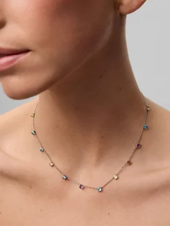 Colgante peque&ntilde;o de plata 925 con gemas multicolor