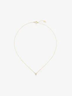 Colgante solitario de oro amarillo de 18K con diamante blanco en talla brillante de 0,05 cts