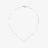 Colgante solitario de oro blanco de 18K con diamante en talla brillante de 0,1 cts