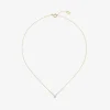 Colgante solitario de oro amarillo de 18K con diamante en talla brillante de 0,15 cts