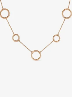 Collar c&iacute;rculos gallonados de oro rosa de 18kt