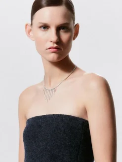 Collar de el tango de la guardia vieja de oro blanco con diamantes
