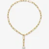Collar de eslabones de oro amarillo de 18K con perla australiana de 11,5 mm