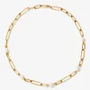 Collar de eslabones de oro amarillo de 18K con 5 perlas akoya de 8mm