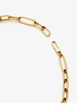 Collar de eslabones de oro amarillo de 18K con 5 perlas akoya de 8mm