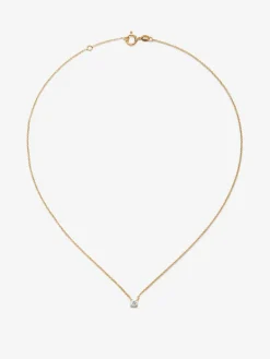 Collar de oro amarillo de 18K con diamante central en talla brillante de 0,30 cts