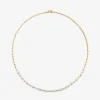 Collar de oro amarillo de 18K con diamantes blancos en talla brillante de 0,95 cts