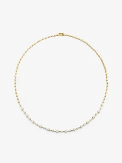 Collar de oro amarillo de 18K con diamantes blancos en talla brillante de 0,95 cts