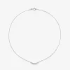 Collar de oro blanco de 18K con 9 diamantes en talla brillante con un total de 0,26 cts