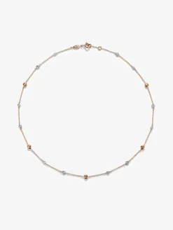 Collar de oro rosa de 18K con 12 diamantes en talla brillante con un total de 0,38 cts