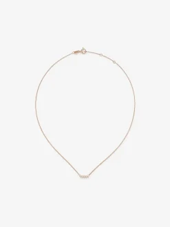 Collar de oro rosa de 18K con 5 diamantes en talla brillante con un total de 0,07 cts