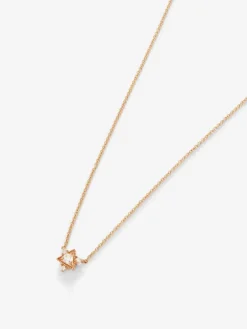 Collar de oro rosa de 18K con 4 diamantes en talla brillante con un total de 0,1 cts