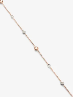 Collar de oro rosa de 18K con 12 diamantes en talla brillante con un total de 0,38 cts