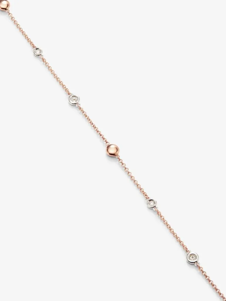 Collar de oro rosa de 18K con 12 diamantes en talla brillante con un total de 0,38 cts