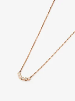 Collar de oro rosa de 18K con 5 diamantes en talla brillante con un total de 0,07 cts