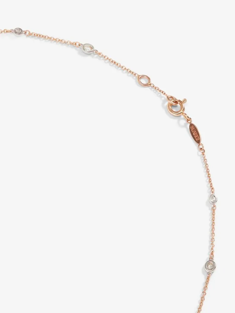 Collar de oro rosa de 18K con 12 diamantes en talla brillante con un total de 0,38 cts