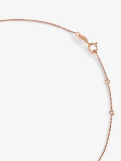 Collar de oro rosa de 18K con 5 diamantes en talla brillante con un total de 0,07 cts