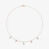 Collar gargantilla con estrellas de oro rosa de 18K con diamantes