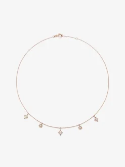 Collar gargantilla con estrellas de oro rosa de 18K con diamantes