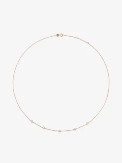 Collar gargantilla de oro rosa de 18K con diamantes