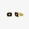 Gemelos de oro amarillo de 18K con ónix negro de 3,25 cts y diamantes blancos de 0,12 cts