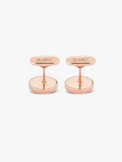 Gemelos de oro rosa de 18K con 2 ónix negros con un total de 5,13 cts