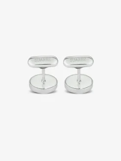 Gemelos de plata 925 con 2 ónix con un total de 5,44 cts y grabado