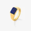 18k yellow gold medium signet ring with lapis lazuli