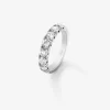Media alianza de oro blanco de 18K con 8 diamantes en talla brillante con un total de 1,23 cts