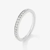 Media alianza de oro blanco de 18K con 18 diamantes en talla brillante con un total de 0,17 cts