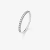 Media alianza de oro blanco de 18K con 16 diamantes en talla brillante con un total de 0,24 cts