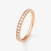 Media alianza de oro rosa de 18K con 16 diamantes en talla brillante con un total de 0,23 cts