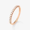 Media alianza de oro rosa de 18K con 16 diamantes en talla brillante con un total de 0,22 cts