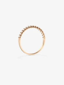 Media alianza de oro rosa de 18K con 16 diamantes en talla brillante con un total de 0,16 cts